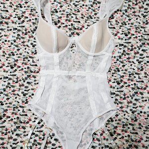 Fredericks of Hollywood white mesh teddy